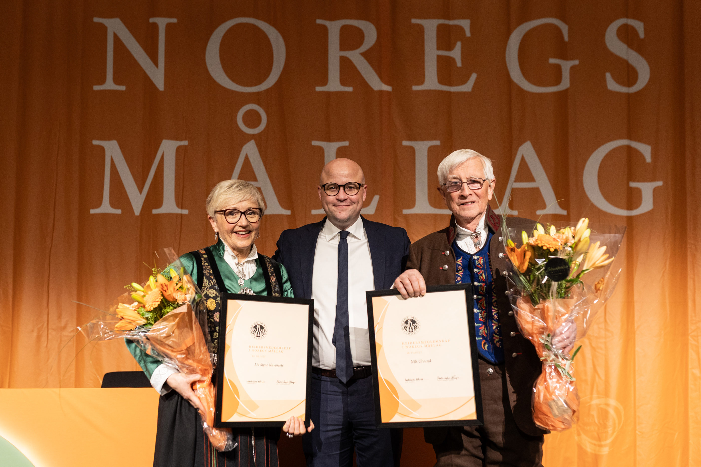 Liv  Signe  Navarsete  og  Nils  Ulvund  er  nye  heidersmedlemer  i  Noregs  Mållag